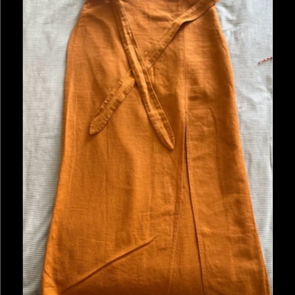 Urban Outfitters Asymmetrical Skirt in Warm Orange